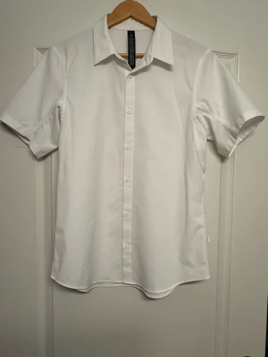 Lululemon Airing Easy Short Sleeve Shirt M White Short Sleeve Stretch - Picture 1 of 4